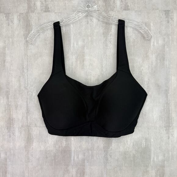 Lululemon Sports Bra 36E Run Times High Support Black Soft Cups Sweat Wicking - Picture 1 of 13